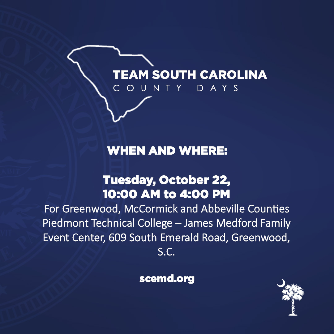 Gov. Henry McMaster Announces Team South Carolina County Day in